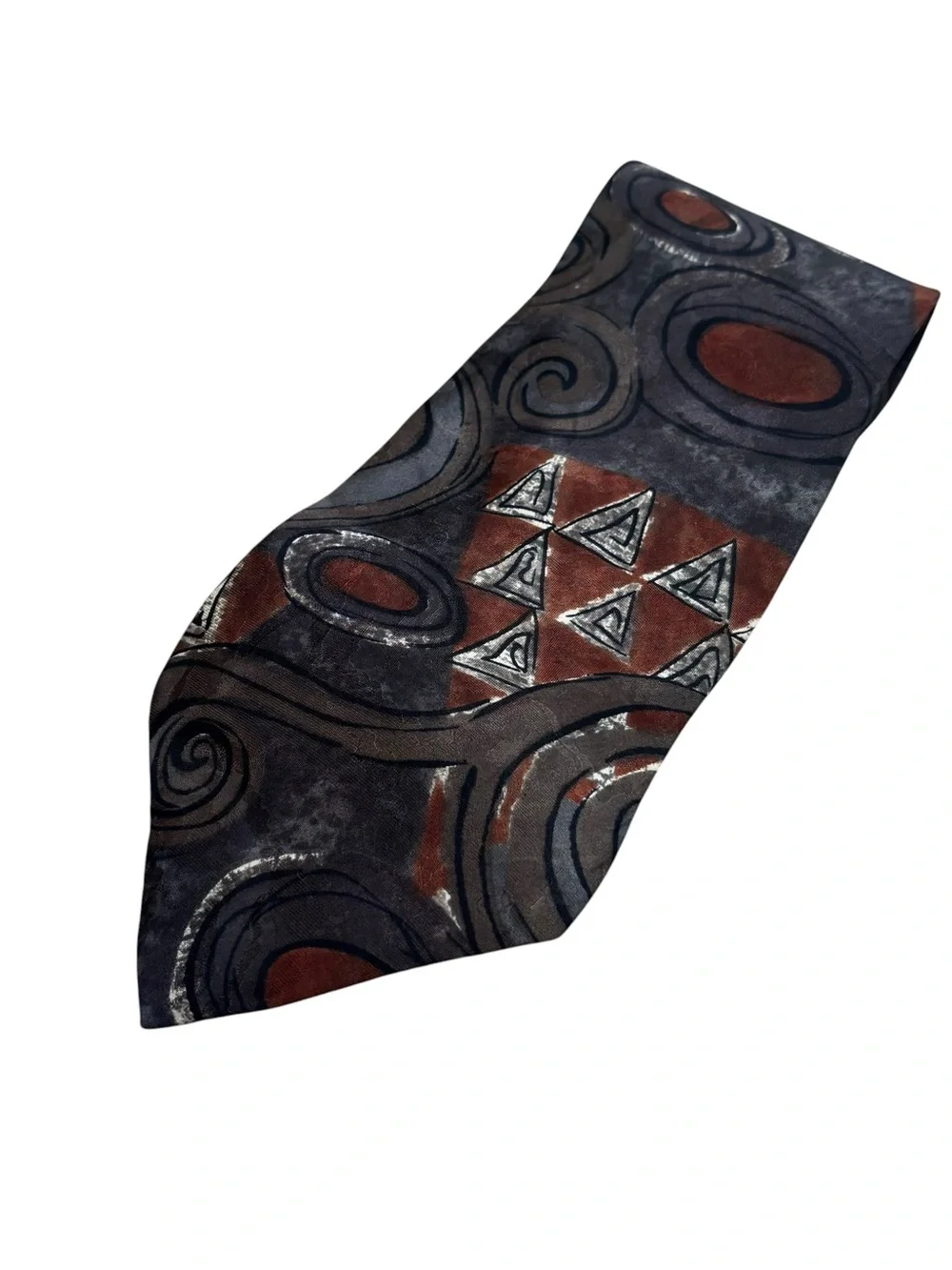 Mens Vintage Oscar de la Renta Couture Abstract 100% Silk Neck Tie‎